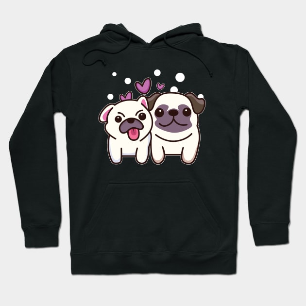 Cute Dog Couple Valentine Hoodie by Kawaii Bomb